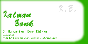kalman bonk business card