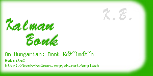 kalman bonk business card